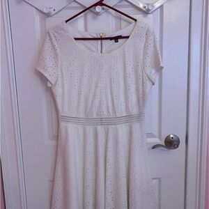 City Studio White Eyelet Mini Dress